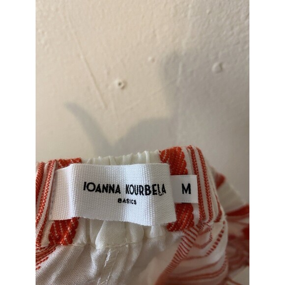 Ioanna Kourbela Basics M Stripe Pants Trousers Red Pull On Beach Embroidered - Picture 5 of 5